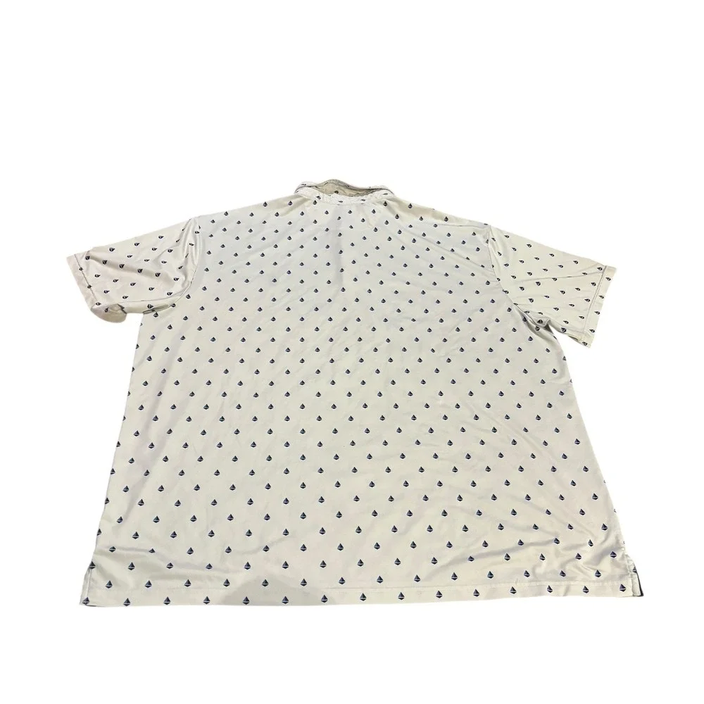 Polo Ralph Lauren Performance Polo‎ Shirt Men's 2XL White Sailboat Print